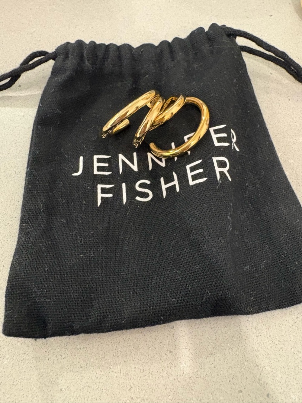 Jennifer Fisher Double Hoop Earrings Gold Tone